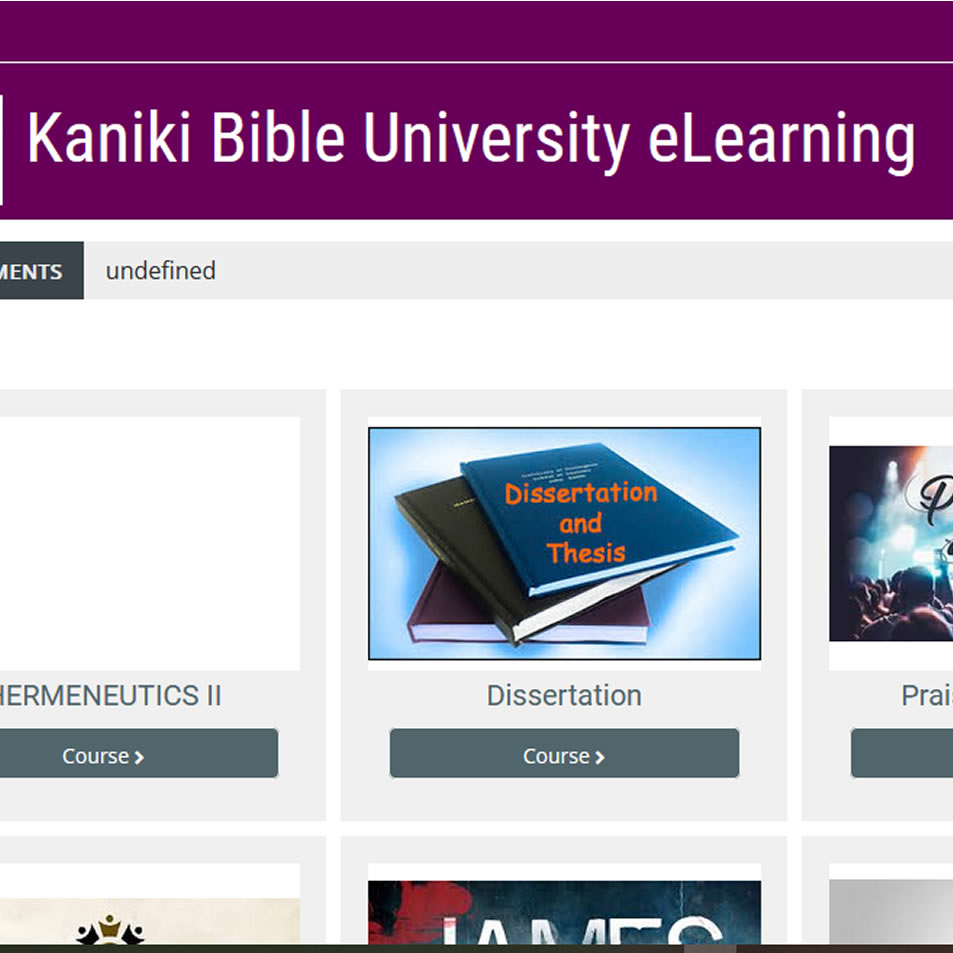 Development of online learning system for Kaniki Bible University, Ndola, Zambia
